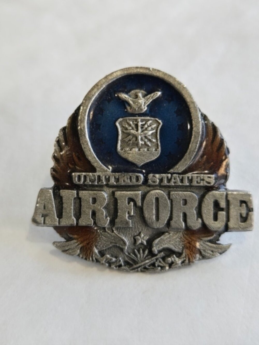 1990 Siskiyou US Air Force Lapel Pin Pewter Souvenir Pinback Button Brooch VTG